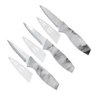 6-Piece Marble-Look Handle Paring Knife & Sheath Set