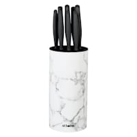 9-Piece Marble-Look Stainless Steel Knife Block Set