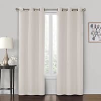 Crosby St. Sullivan Natural Shrink Yarn Light Filtering Grommet Curtain Panel, 63"