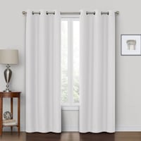 Rockwell Light Tan Blackout Grommet Curtain Panel, 84"