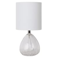 Clear Glass Mini Table Lamp with Shade, 12"