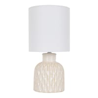 White Ceramic Mini Accent Lamp with Shade, 12"