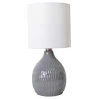 Grey Ceramic Mini Accent Lamp with Shade, 12"