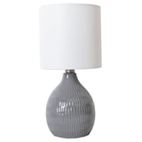 Grey Ceramic Mini Table Lamp with Shade, 12"