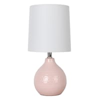 Pink Ceramic Mini Table Lamp with Shade, 12"