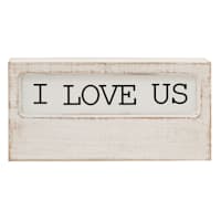 I Love Us Wooden Block Sign, 12x6