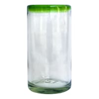 Recycled Glass Highball Green Rim Glass