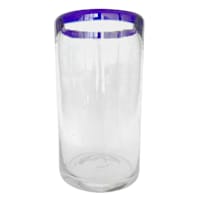 Recycled Glass Highball Blue Rim Glass