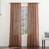 Lyra Cedar Sheer Rod Pocket Curtain Panel, 84"