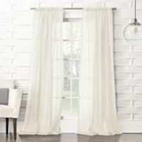 Lyra Cream Crushed Rod Pocket Sheer Curtain Panel, 84"