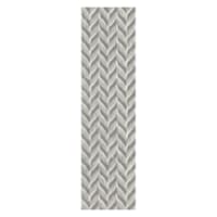 (D460) Salazar Herringbone Grey Tufted Runner with Non-Slip Back, 2x7
