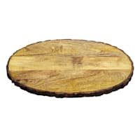 Bark Edge Oval Wooden Cheese Serving Tray, 13x9.5