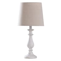 White Medium Medium Table Lamp with Shade, 22"