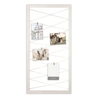 White String Collage with Clothespin Photo Clips, 20X40