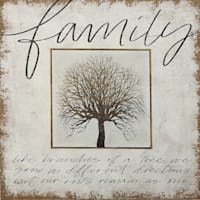 Family Tree Spackled Burlap Canvas Wall Art, 24"