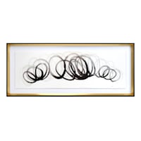 Crosby St. Glass Framed Swirling Element Wall Art, 41x17