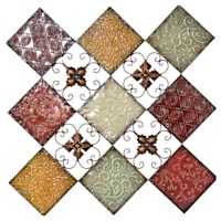 Embossed Ornate Metal Square Wall Art, 30"