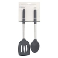 2-Piece Slotted Spatula & Solid Spoon, 12"