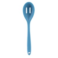 Mini Slotted Silicone Spoon, Blue