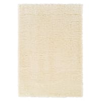 (C152) Solid Ivory Shag Area Rug, 8x10
