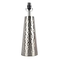 Found & Fable Silver Hammered Metal Table Lamp Base, 19"