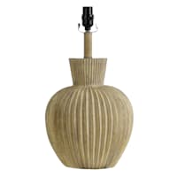 Grey Ribbed Medium Table Lamp Base, 19"