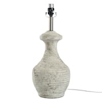 Found & Fable Distressed White Concrete Medium Table Lamp Base, 21"