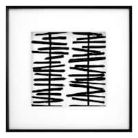 Crosby St. Glass Framed Lines Meet Curves Wall Art, 16"