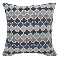 Archie Indigo Woven Jacquard Throw Pillow, 18"