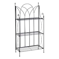 3-Tier Black Gothic Baker Rack with Metal Wire Shelves