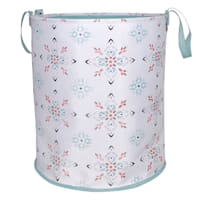 Collapsible Laundry Hamper with Handles, Teal & Orange