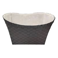 Non Woven Oval Bottom Laundry Basket with Liner, Grey