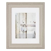 10x18 Matted to 4x6 Wide Flat Profile with White Mat Wall Frame, Grey