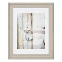 14x18 Matted to 11x14 Scoop Profile White Mat Wall Frame, Light Grey