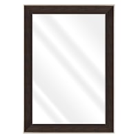 Jade Espresso & Silver Rectangle Wall Mirror, 31x43