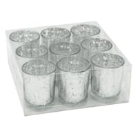 9-Pack Distressed Silver Votive Holders