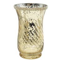 Gold Rhinestone Hurricane Candle Holder, 8"