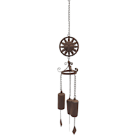 Sun Face Tiered Metal Wind Chime, 39"