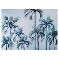 Palms After Sunset Embellished Canvas Wall Art, 28x22