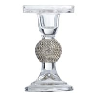 Clear Glass Gem Pillar Candle Holder, 5"