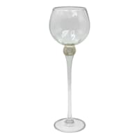 Glass Stem Candle Holder with Gems, 15.8"