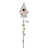 Copper & Green Metal Birdhouse Yard Stake, 57"