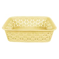 Pale Yellow Y-Weave Storage Basket, Extra Small