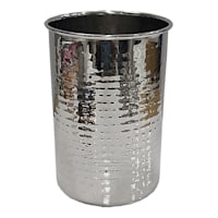 Found & Fable Hammered Silver Stainless Steel Utensil Caddy