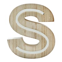 6" LED Wood Monogram Letter, S