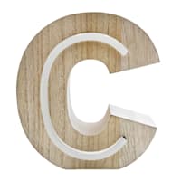 6" LED Wood Monogram Letter, C