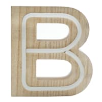6" LED Wood Monogram Letter, B