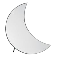 Black Glass Crescent Mirror, 6x7
