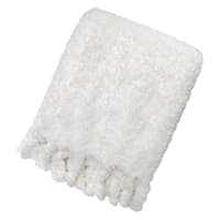White Teddy Plush Throw Blanket, 50x60