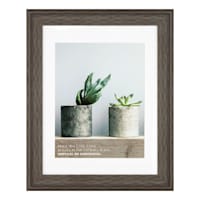 10x18 Matted to 4x6 Wide Flat Profile with White Mat Wall Frame, Grey